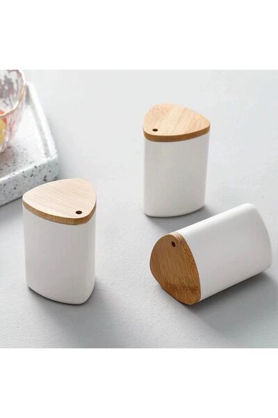 Choice triangle 1pcs Toothpick box Hotel restaurant High-end pure white plastic Nanzhu wood cover toothpick