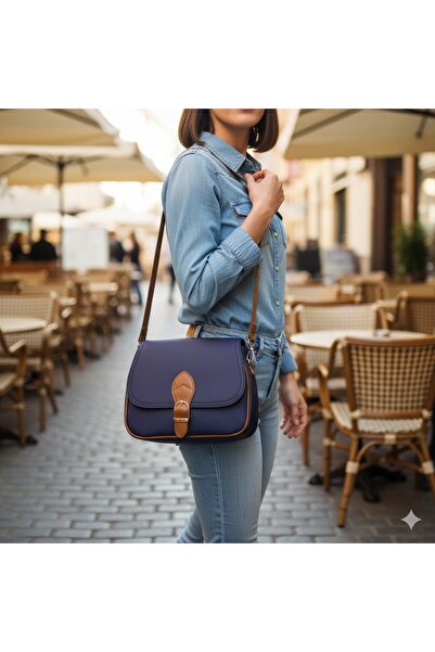 salmet çanta Women's Covered 3-Compartment Adjustable Handle Strap Shoulder Bag