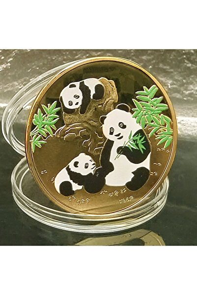 Choice Golden Chinese National Treasure Panda Commemorative Coin Souvenir
