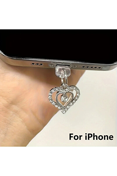 Choice لـ ios 1 قطعة سدادة غبار الهاتف على شكل قلب ماسي مائي ملحقات الهاتف ال...