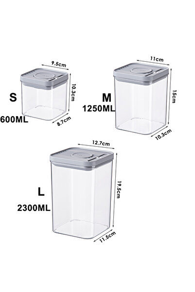 Choice 3pcs Airtight Pop Food Containers BPA-Free Stackable Air Tight Pantry ...