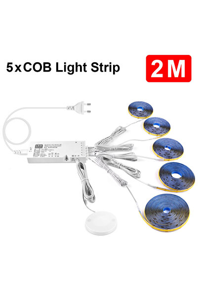 Choice مجموعة من 5 أشرطة LED COB LED قابلة للتعتيم بمقبس الاتحاد الأوروبي، شر...