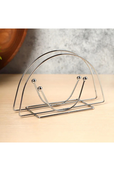 Choice حامل مناديل فضي على شكل حرف U للطاولة، حامل مناديل معدني أسود حديث لطا...