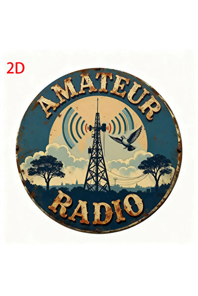 HELLOYOUNG لوحة جدارية معدنية عتيقة الطراز لهواة الراديو، مقاس 20×20 سم، رقم ...