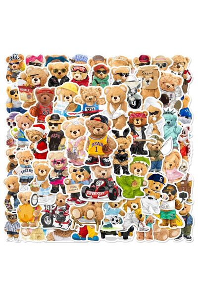 Choice MULTICOLOR 60Pcs Cute Doll Bear Stickers Cartoon Korean Bear DIY Stick...