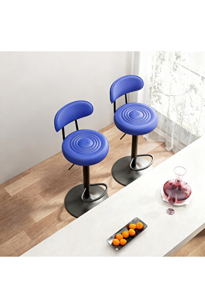 sharpdo 4PCS Bar Chair,High Back Small Round Stool, Comfortable Adjustable High Bar Chair with 360° Swivel