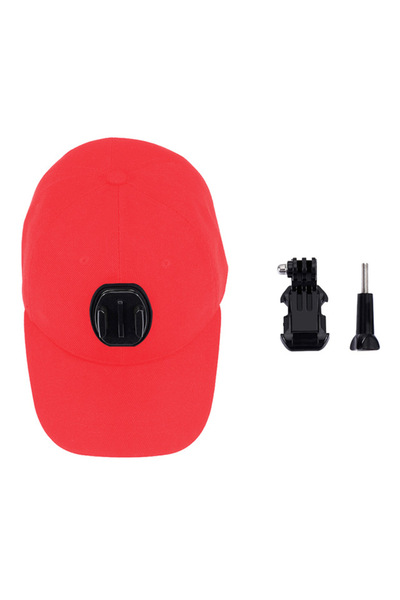Choice RED COLOR Adjustable Canvas Sun Hat Cap for Gopro Hero 13 12 11 10 9 8 SJCAM SJ7000 SJ6000 M20 Eken