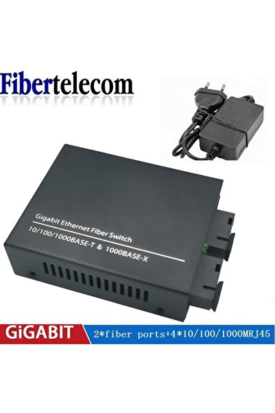 Choice1 1 قطعة مع محول الألياف بالطاقة من الاتحاد الأوروبي 4 RJ45 UTP 2 SC Gi...