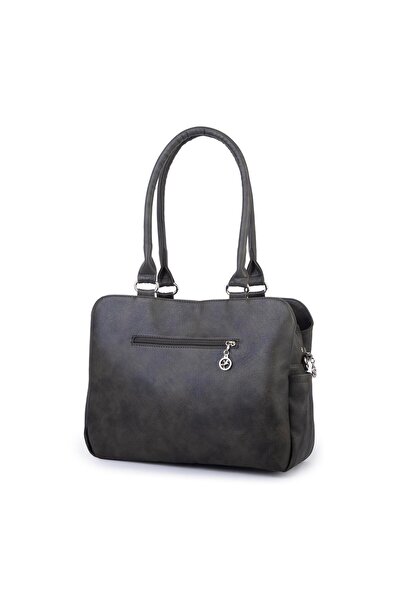 Nas Bag Women's Large Size Three Compartment Shoulder Bag Khaki Raven