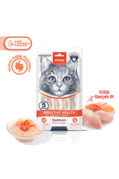 Wanpy Sindirim Sağlığı Düzenleyici Kedi Ödül Maması Somon & Tavuk Probiyotikl...