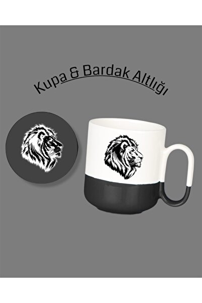 FALAVİ طقم كوب وقاعدة كوب بتصميم الأسد