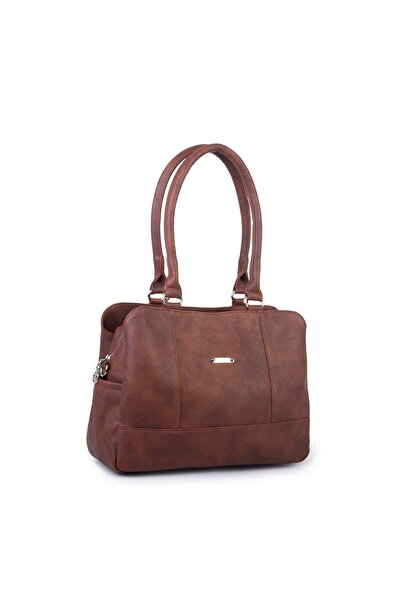 Nas Bag Women's Large Size Three Compartment Shoulder Bag Taba Raven