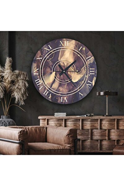 Marktna Wooden MDF wall clock with a modern Printed sticker
