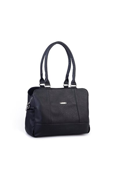 Nas Bag Women's Large Size Three Compartment Shoulder Bag Black Victoria