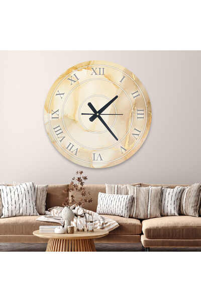 4gdran ساعة جدارية خشبية MDF مع استيكر عصري مطبوع