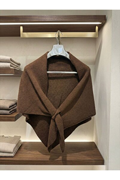 Axesoire S009 Smeđi trokutasti pleteni šal za ramena