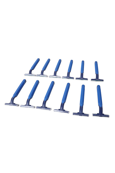 Lawazim مجموعة من 12 ماكينة حلاقة رجالية ثنائية الشفرة للاستخدام مرة واحدة