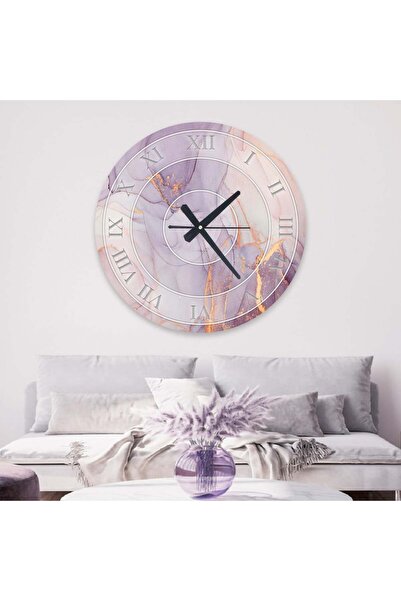 Marktna Wooden MDF wall clock with a modern Printed sticker