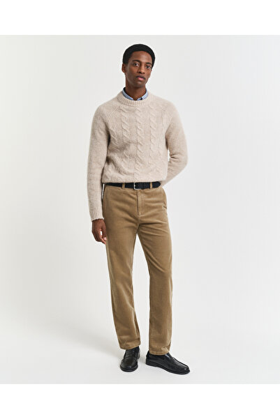 Gant Erkek Bej Regular Fit Cord Chino Pantolon