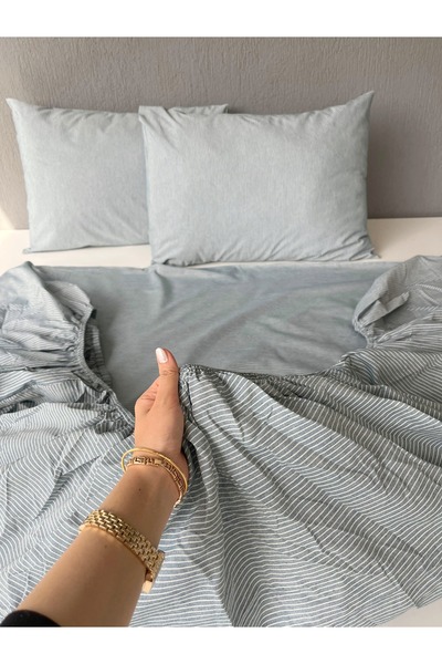 HOME MOD STORE Fitted Sheet Set with Elastic and Pillow Case