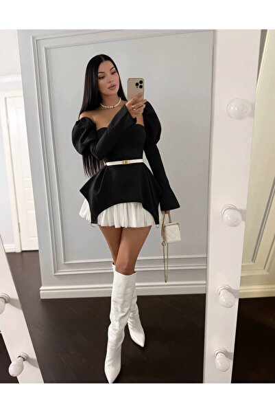 Friday Mood Γυναικείο φόρεμα με λεπτομέρεια κορσέ και σχέδιο με ζώνη