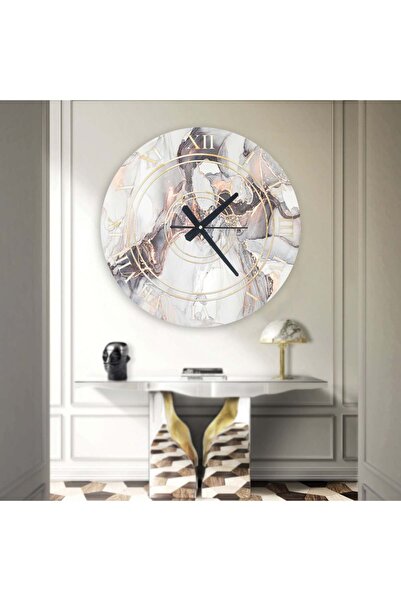 Marktna Wooden MDF wall clock with a modern Printed sticker