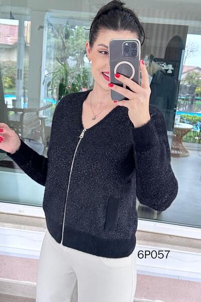 İnce Topuk Prive Series Zippered Beard Cardigan 6P057