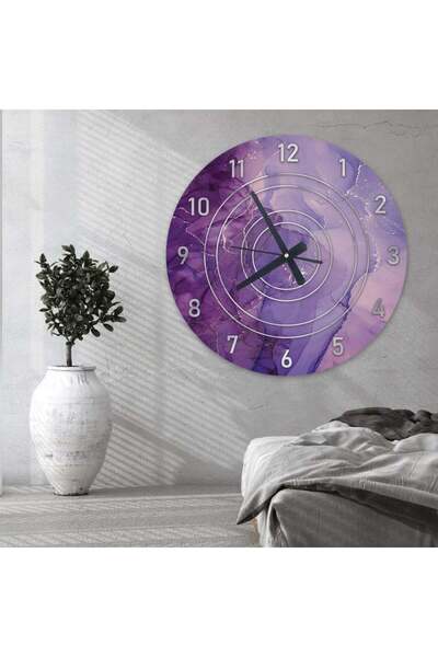 Marktna Wooden MDF wall clock with a modern Printed sticker