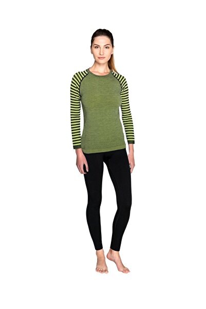 THERMOFORM Ultimate Merino Women's Seamless Thermal Long Sleeve Underwear Set Green