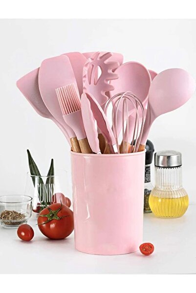 hongyun 12-Piece Silicone Spatula Set with Wooden Handle Kitchen Utensils