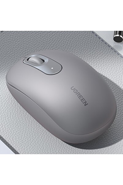 Ugreen Mouse wireless 800-2400 DPI, USB 2.4GHz, design compact și ergonomic, gri deschis la culoare