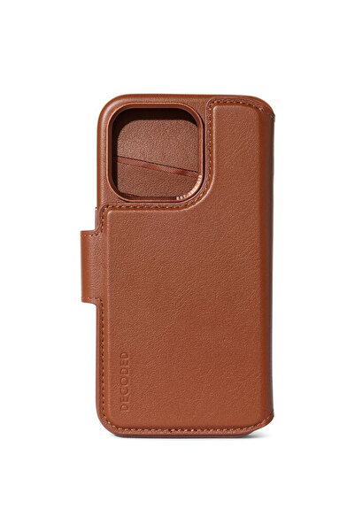 decoded Portofel detașabil din piele, maro deschis - iPhone 15 Pro