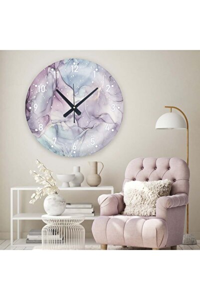 Marktna Wooden MDF wall clock with a modern Printed sticker