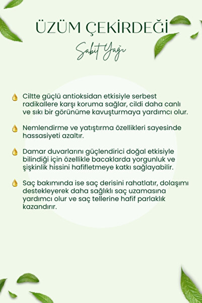 THERA BOTANICS %100 Saf Üzüm Çekirdeği Yağı 10 ml – Vitis Vinifera (Doğal & Saf İçerik)