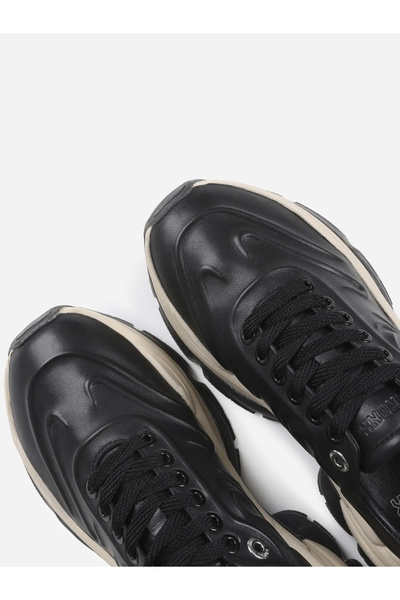 BRONX Black Sneakers Natural Leather High Sole Linn-Y