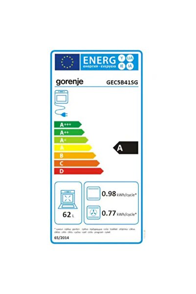 Gorenje GEC5B41SG Electric Cooker, 4 Burners, 50 cm, Grill, Grey