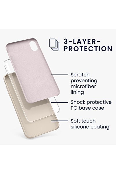 KWmobile Case for Apple iPhone XR, Silicone, Cream, 45910.154