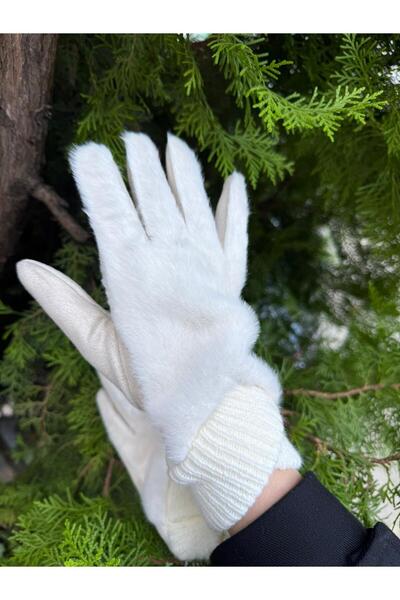 Axesoire E0014 Kaşe Peluş Bej Eldiven