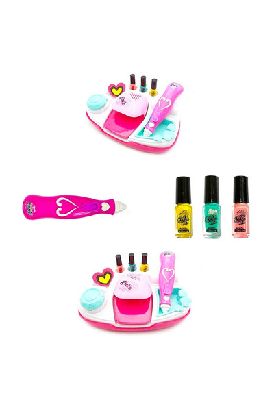 PROCART Toy manicure salon, 5 years+, 16 accessories included, nail polish, glitter, stencils, nail lamp