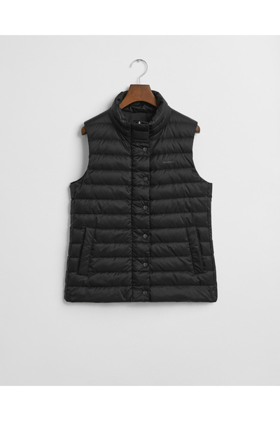 Gant Kadın Siyah Regular Fit Dik Yaka Kaz Tüyü Yelek