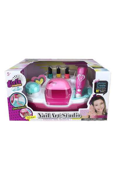 PROCART Toy manicure salon, 5 years+, 16 accessories included, nail polish, glitter, stencils, nail lamp