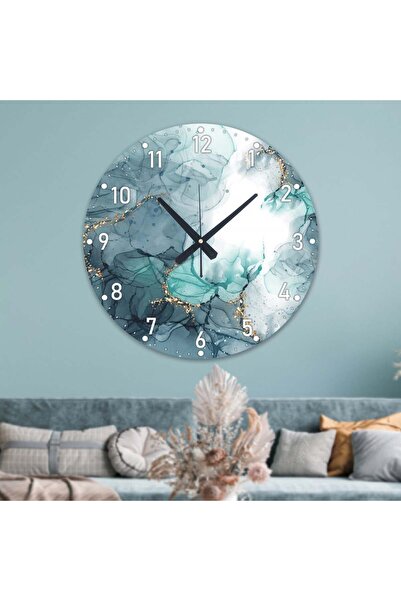 Marktna Wooden MDF wall clock with a modern Printed sticker