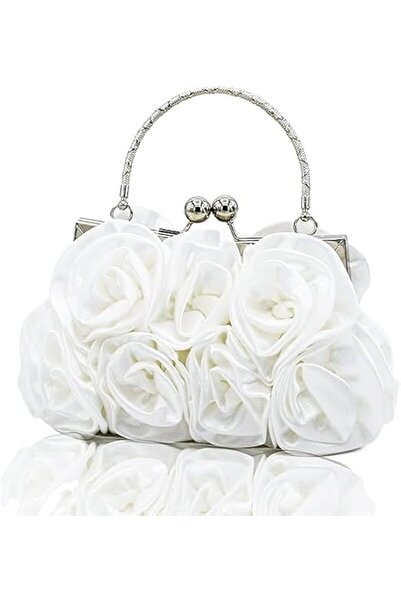 Arabest حقائب يد من الساتان المزهر بحزام قابل للفصل، حقيبة عشاء، حقيبة زفاف، حقيبة كلاتش زهرية لحفلات الزفاف والحفلات