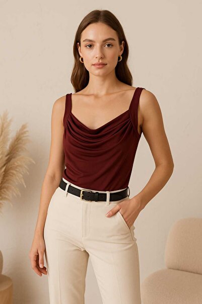 forte bella Degaje Collar Thick Strap Blouse