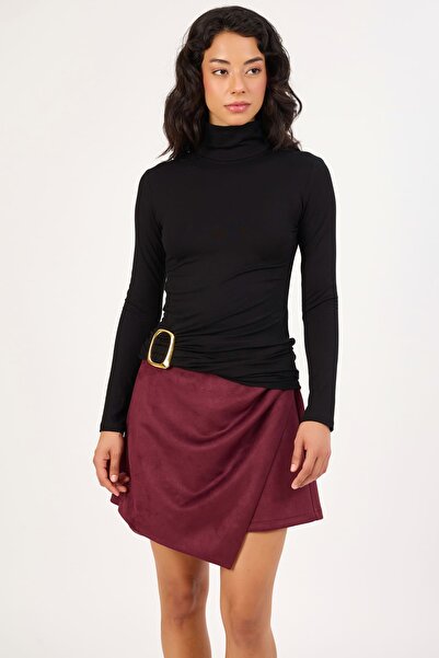 FEVER Gold toka detaylı boğazlı yaka bluz