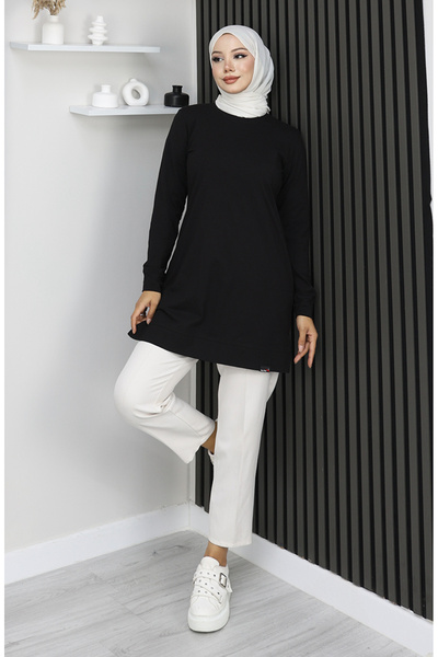 sefamerve Araboy sports combed cotton tunic 9127-02 black