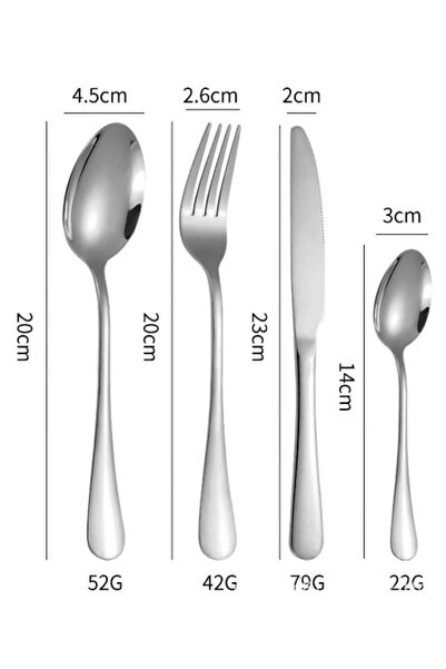 OEM 24-piece SILVER cutlery set with stainless steel stand