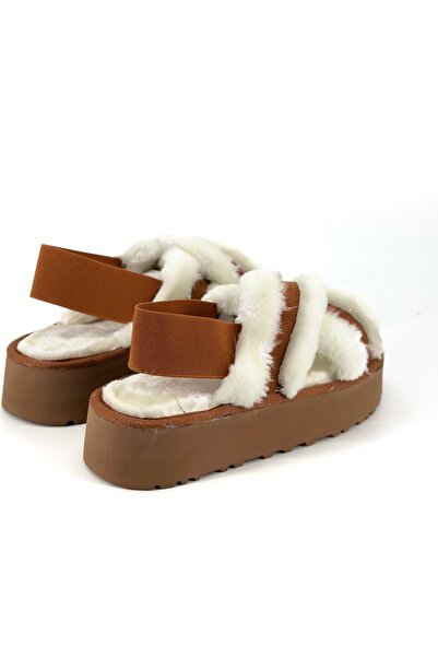 Shoebutik Viksy Taba Plush Women's Slippers