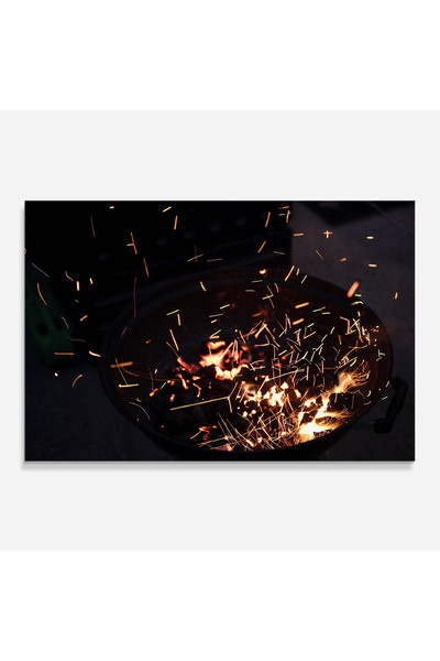 Arthub Kitchen Glass Panel, Stove Protection, Heat Resistant, Feng-shui, Fire Little Lights