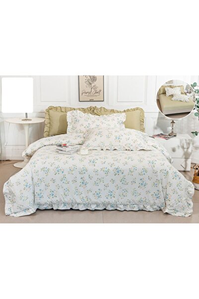 Casa de Vis Set lenjerie de pat dublu, bumbac satinat, 180 x 200 cm, 6 piese,...